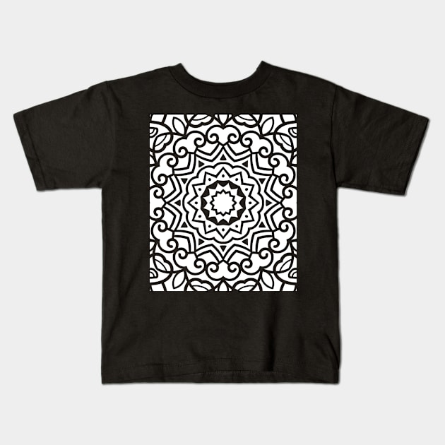 Cool Mandala Geometric Design Kids T-Shirt by allovervintage